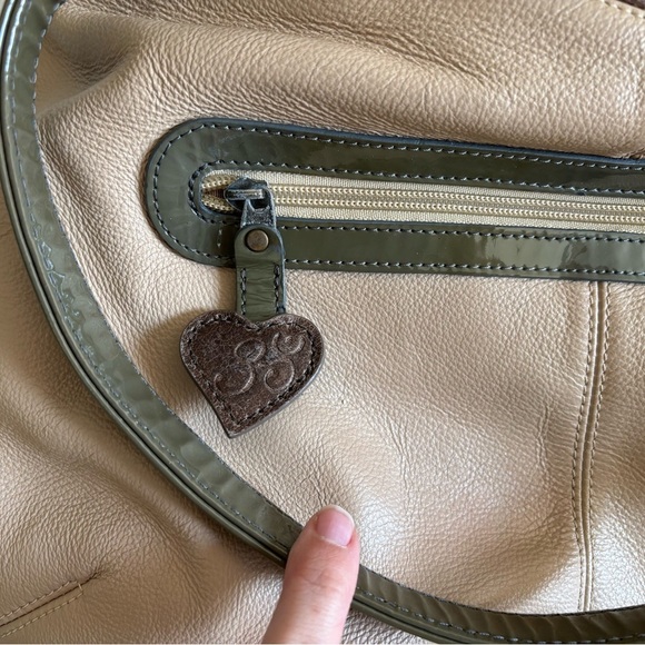 Spencer & Rutherford cream Leather green Shoulder Bag Limited Edition 11… - Picture 3 of 11